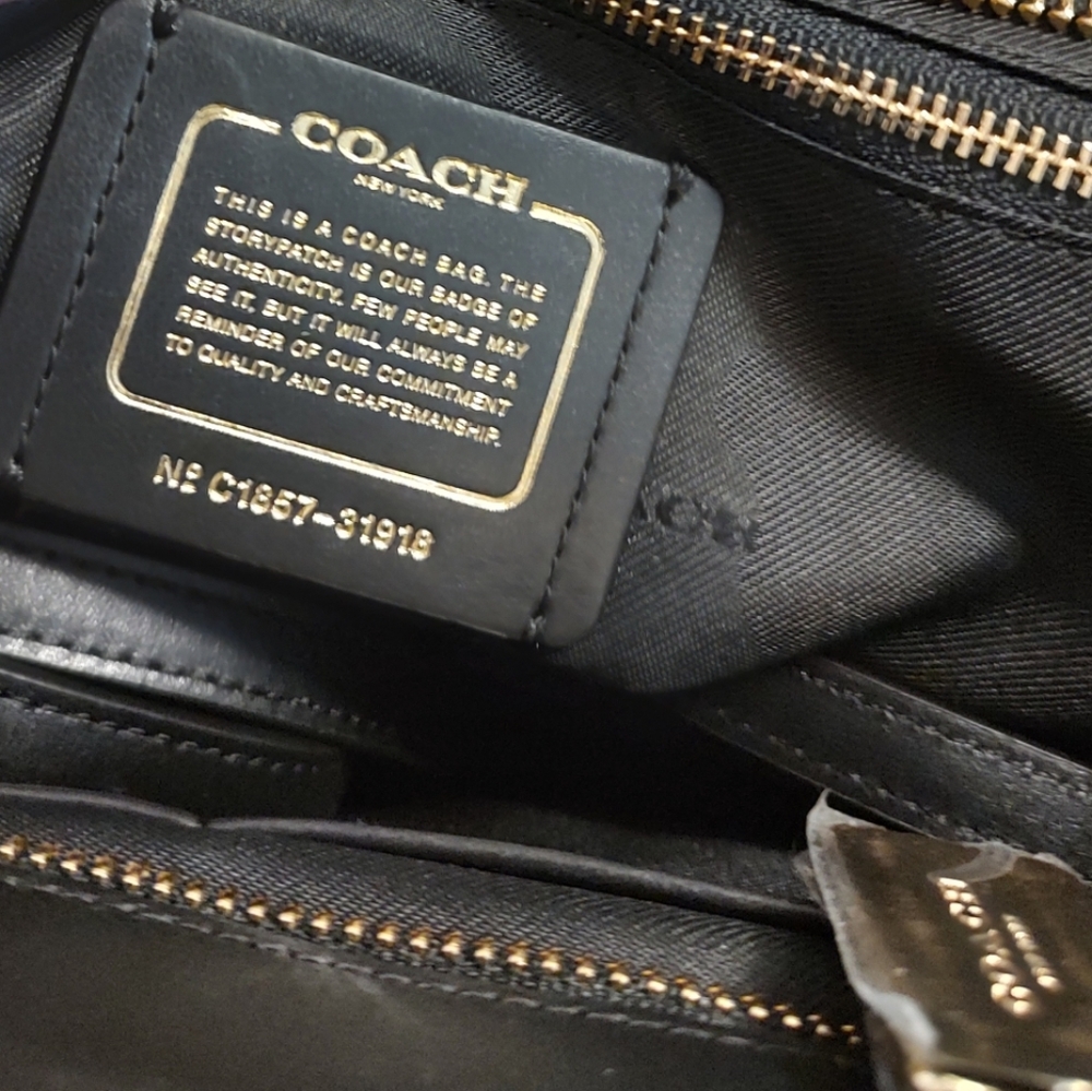 COACH Grace Bag 20 Framed Dowel Calf Leather Crossbody Tote Satchel Black 31918 - Picture 15 of 16